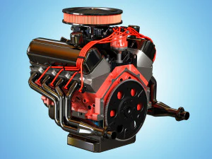 muscle car engine - v8 muscle engine two 3D Model