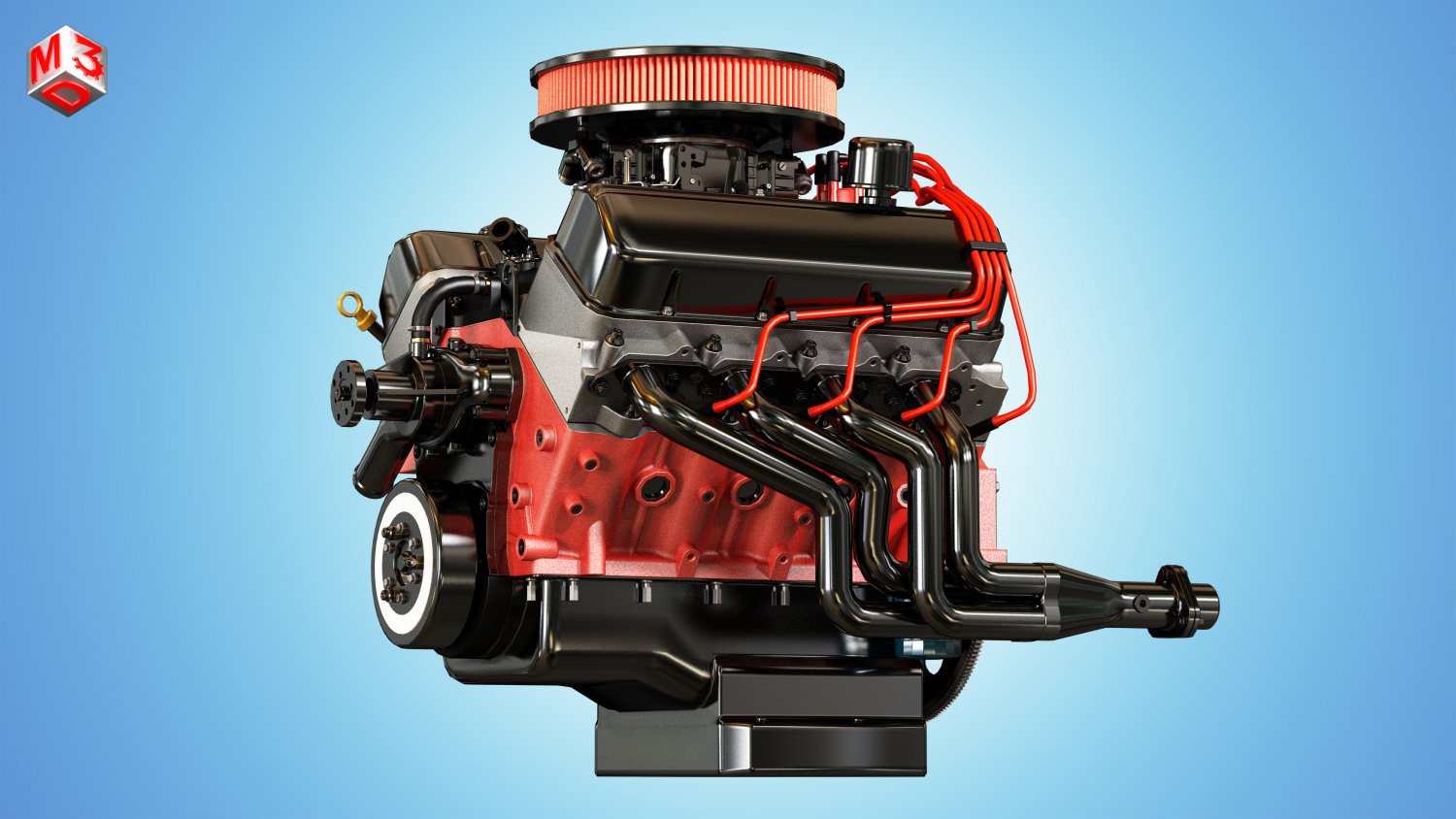 572 engine - v8 vintage muscle car engine 3D Model in Parts of auto 3DExport