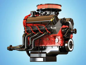 muscle car engine - v8 muscle engine two 3D Model