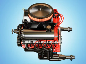 muscle car engine - v8 muscle engine two 3D Model