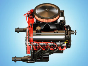 muscle car engine - v8 muscle engine two 3D Model