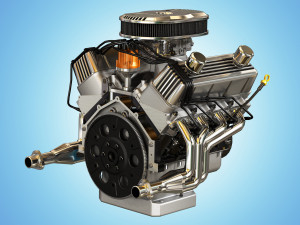 muscle car engine - v8 muscle engine three 3D 模型