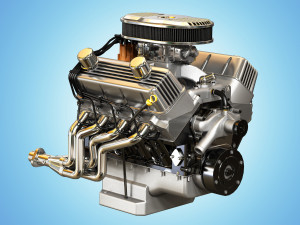 muscle car engine - v8 muscle engine three 3D 模型