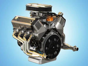 肌肉车发动机-V8肌肉发动机三 3D 模型