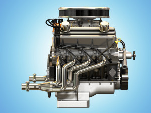 muscle car engine - v8 muscle engine three 3D 模型