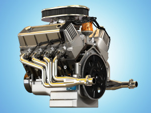 muscle car engine - v8 muscle engine three 3D 模型