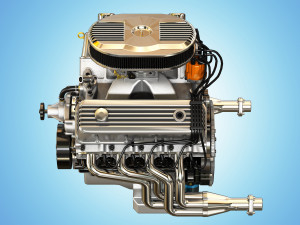 muscle car engine - v8 muscle engine three 3D 模型