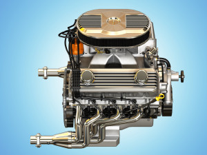 muscle car engine - v8 muscle engine three 3D 模型