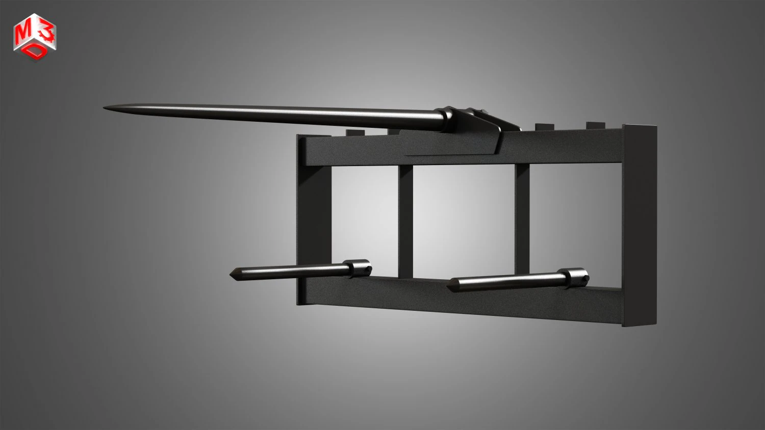 bale fork - spare part for jcb skid steer loader 3D Model .c4d .max .obj .3ds .fbx .stl .blend 