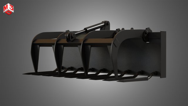 manure fork - spare part for jcb skid steer loader 3D Model .c4d .max .obj .3ds .fbx .stl .blend 
