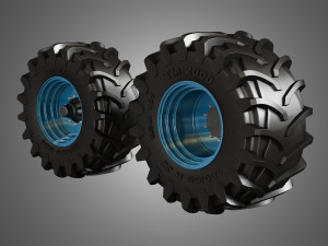 tractor tires and rims - t01 3D Model