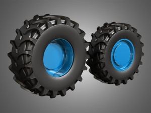tractor tires and rims - t01 3D Model