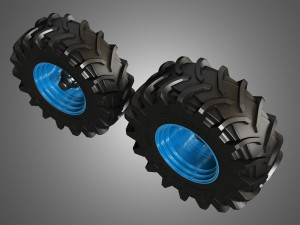 tractor tires and rims - t01 3D Model