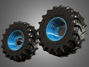 tractor tires and rims - t01 3D Model