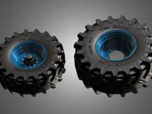 tractor tires and rims - t01 3D Model