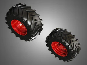 tractor tires and rims - t02 3D Model
