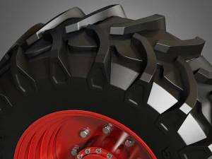 tractor tires and rims - t02 3D Model