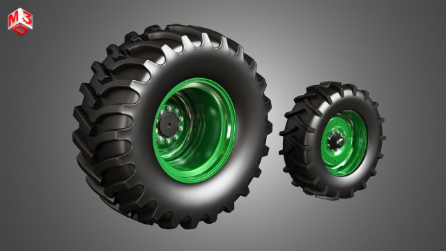 tractor tires and rims - t03 3D Модель .c4d .max .obj .3ds .fbx .stl .blend 