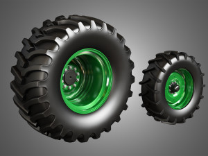 tractor tires and rims - t03 3D Model