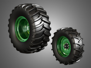 tractor tires and rims - t03 3D Модель