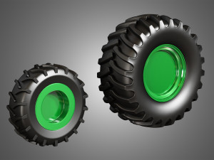 tractor tires and rims - t03 3D Модель