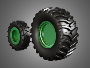tractor tires and rims - t03 3D Модель