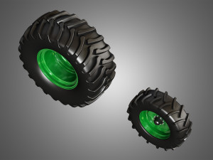 tractor tires and rims - t03 3D Модель