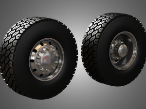 dump truck tires and wheels 3D Model