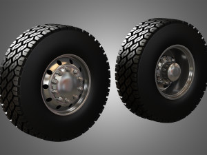 dump truck tires and wheels 3Dモデル