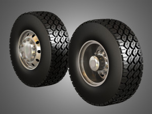 dump truck tires and wheels Model 3D