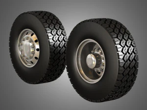 dump truck tires and wheels 3D Model