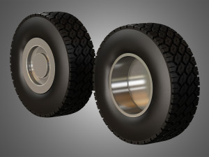 dump truck tires and wheels Model 3D