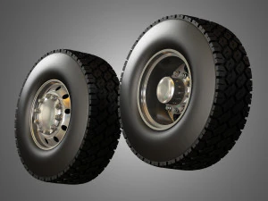 dump truck tires and wheels 3D Model