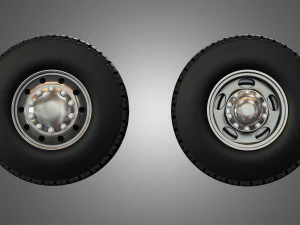 dump truck tires and wheels 3D Model