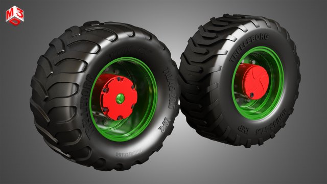 truck tires and wheels-t05 Modelo 3D .c4d .max .obj .3ds .fbx .stl .blend 