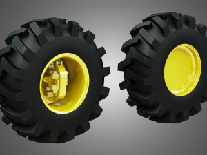 tractor tires and rims - t06 Model 3D