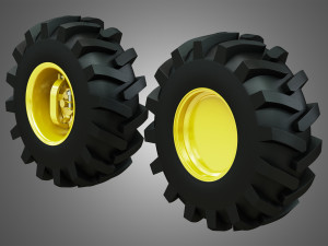 tractor tires and rims - t06 Model 3D