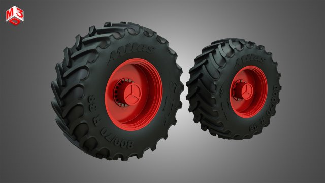 tractor tires and rims - t07 3D 모델 .c4d .max .obj .3ds .fbx .stl .blend 