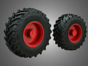 tractor tires and rims - t07 3D Model