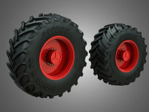 pneus e jantes de trator - t07 Modelo 3D