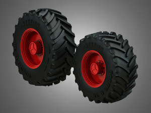 tractor tires and rims - t07 3D 모델