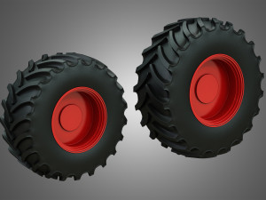 tractor tires and rims - t07 3D 모델