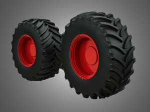 tractor tires and rims - t07 3D 모델