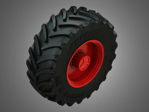 tractor tires and rims - t07 3D Model