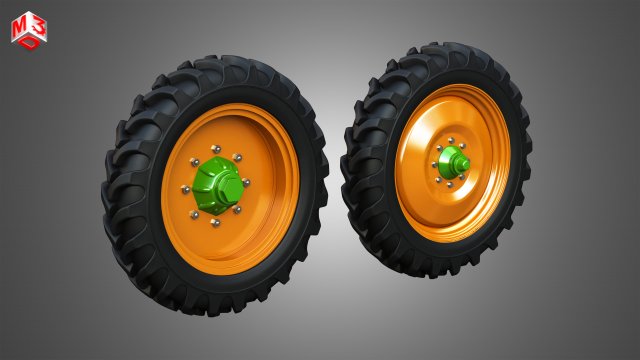 tractor tires and rims - t08 3D Model .c4d .max .obj .3ds .fbx .stl .blend 