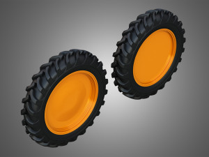 tractor tires and rims - t08 3D Model