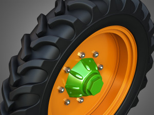 tractor tires and rims - t08 3D Model