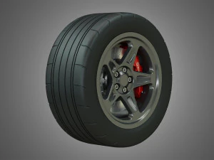 srt - ruota e pneumatico Modello 3D