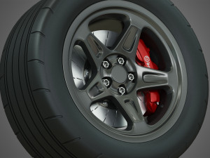 srt - wheel and tire Model 3D