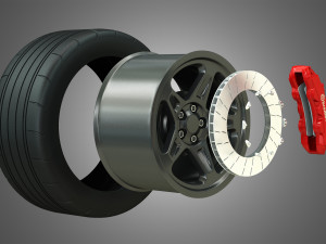 srt - wheel and tire Model 3D